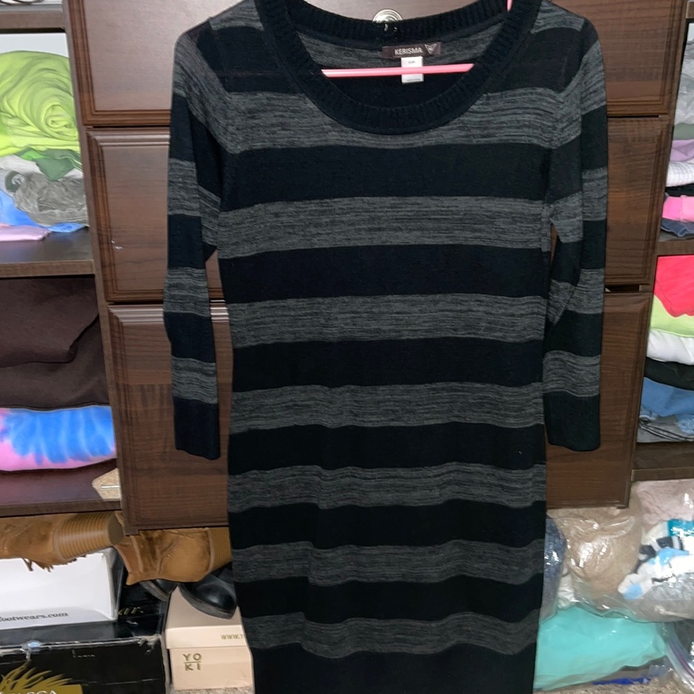 Striped sweater dress